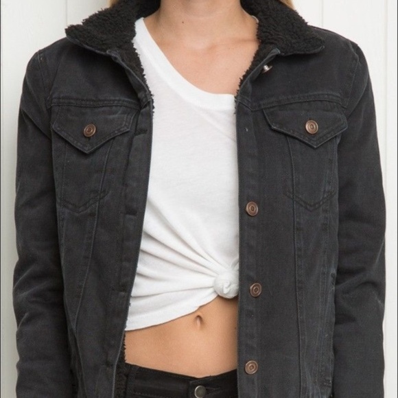 sherpa denim jacket h&m